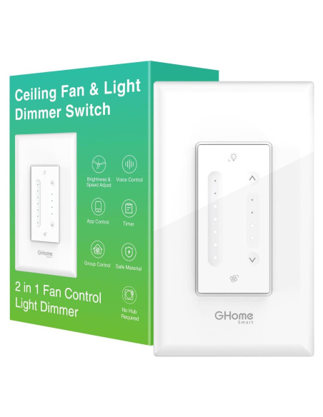 Interruptor Regulador Inteligente GHome SW19-1 para Ventilador de Techo