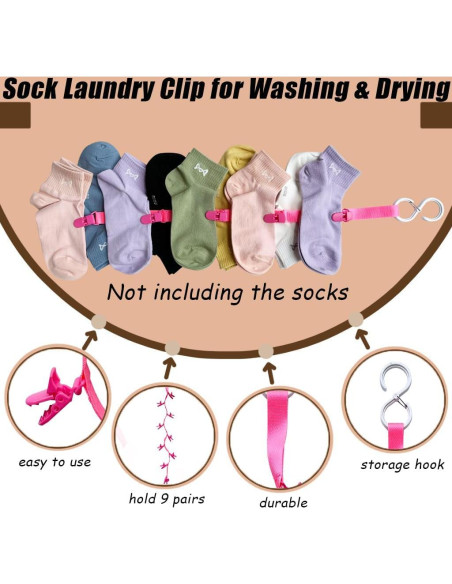 Clip de Lavandería Multifuncional Josuyofo para Calcetines - 2 Pcs