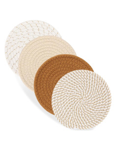 Trivets de Algodón Billbotk 7" Resistentes al Calor - 4 Piezas