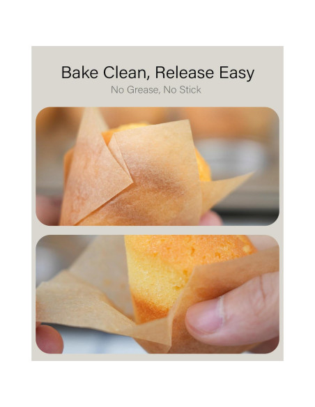 200 Mini Tuliperas Bake Choice Naturales para Cupcakes 2.84 cm