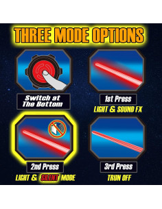 Paquete de 4 Espadas LED Cawiew con Sonido y Mango Retráctil 2