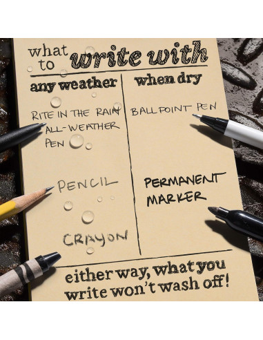 Cuaderno a Prueba de Agua Rite in the Rain 980T 10.8x18.4 cm Beige