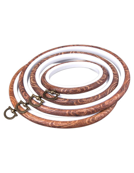 Juego de Aros de Bordado Joybest 4 Pcs Imitación Madera