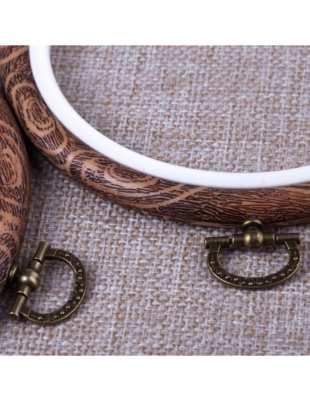 Juego de Aros de Bordado Joybest 4 Pcs Imitación Madera