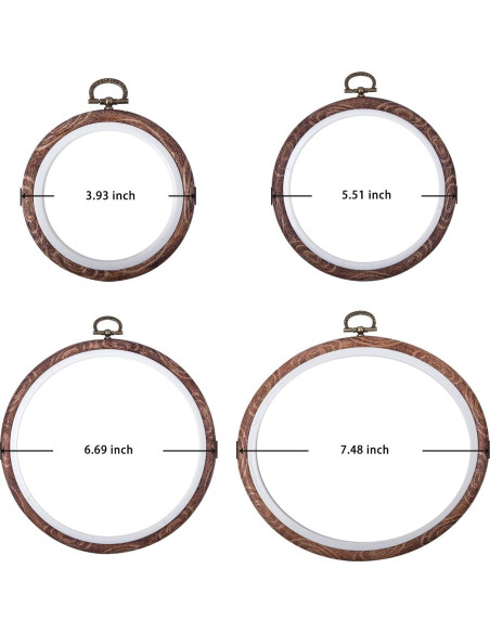 Juego de Aros de Bordado Joybest 4 Pcs Imitación Madera