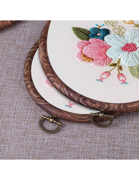 Juego de Aros de Bordado Joybest 4 Pcs Imitación Madera