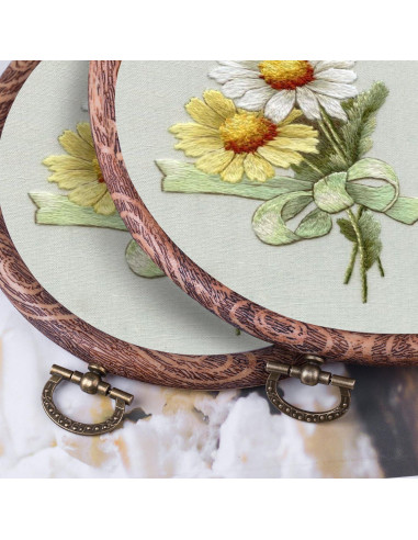 Juego de Aros de Bordado Joybest 4 Pcs Imitación Madera