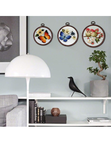 Juego de Aros de Bordado Joybest 4 Pcs Imitación Madera