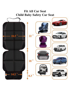 Protector de Asiento de Coche Gowhalle Antideslizante Rojo 2