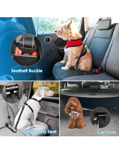 Cinturón de Seguridad para Perros URPOWER Ajustable 63-90 cm 2