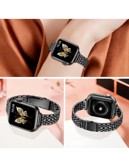 Banda de Metal Slim MioHHR para Apple Watch 38-42mm Negro Banda de Metal Slim MioHHR para Apple Watch 38-42mm Negro