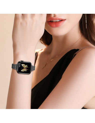 Banda de Metal Slim MioHHR para Apple Watch 38-42mm Negro