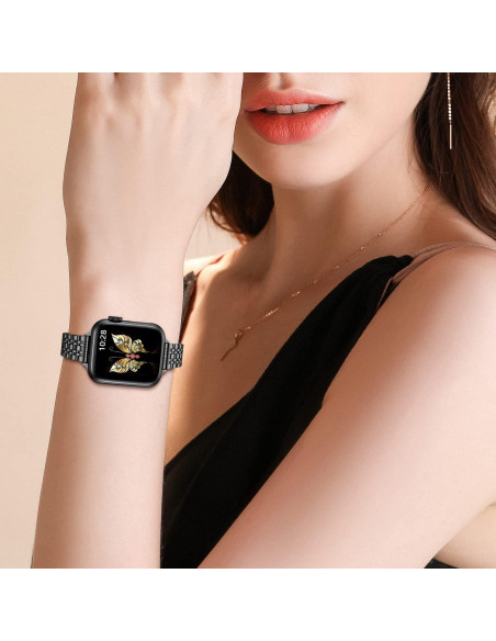 Banda de Metal Slim MioHHR para Apple Watch 38-42mm Negro Banda de Metal Slim MioHHR para Apple Watch 38-42mm Negro