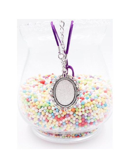 24 Bandejas de Colgante Bezel Ovaladas Dcatcher Plata 25x18mm