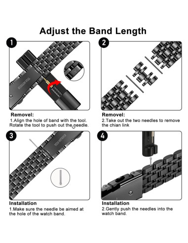 Banda de Metal Slim MioHHR para Apple Watch 38-42mm Negro