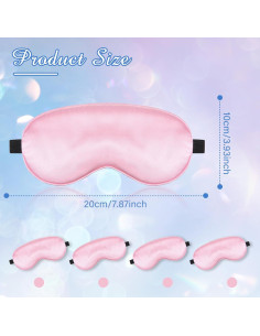 Máscara de Sueño de Seda BBTO 4 Pcs Ajustable Rosa 2