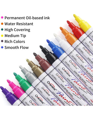 Marcadores de Pintura a Base de Aceite Internacional 12 Colores