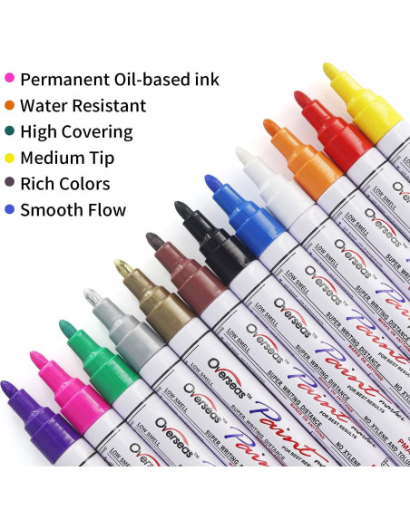 Marcadores de Pintura a Base de Aceite Internacional 12 Colores