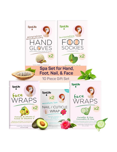 Conjunto de Spa Rosa SpaLife 10 Piezas Cuidado Piel Viaje