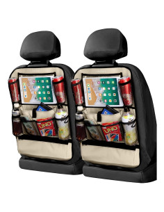 Organizador de Asiento Trasero LUCMO Beige con Soporte para Tableta
