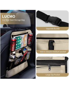 Organizador de Asiento Trasero LUCMO Beige con Soporte para Tableta 2