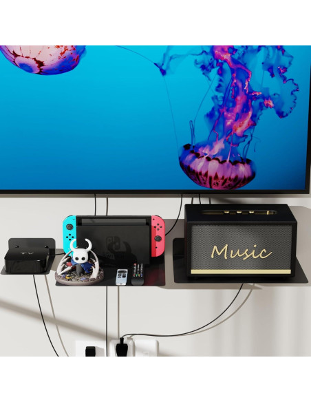 Estante Flotante Metálico PzewMo 25.9x22.1cm Negro