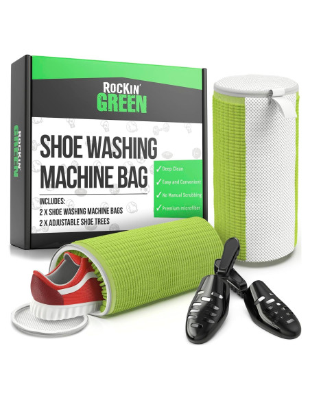 Bolsa de Lavado de Zapatos Rockin' Green - 2 Piezas Reutilizables