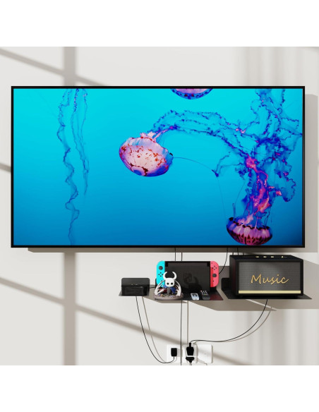 Estante Flotante Metálico PzewMo 25.9x22.1cm Negro