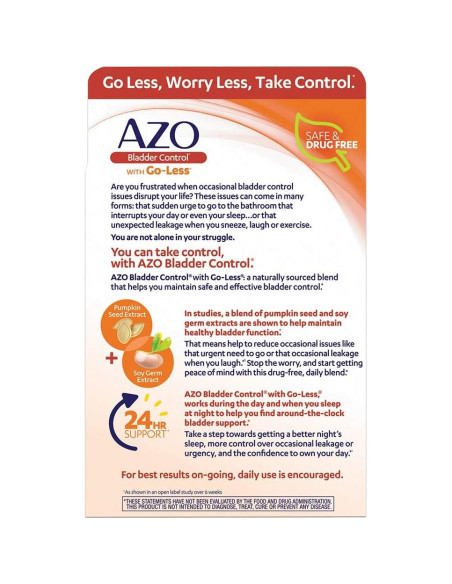 AZO Control de Vejiga Go-Less 54 Cápsulas Suplemento Natural