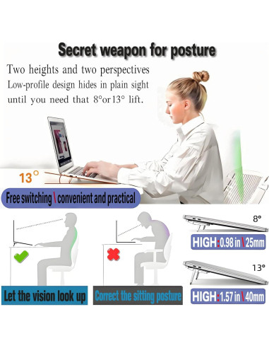 Soporte para Laptop Ajustable AYXKJ Ergonómico Plegable Negro