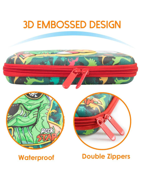 Estuche de Lápices Wepop T-rex 3D Verde Gran Capacidad