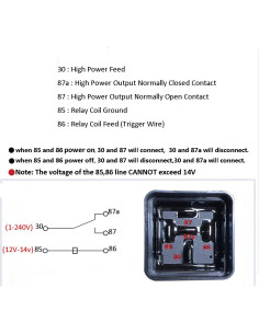 Relé Automotriz Impermeable 40A 12V Meskliu 5 Pines con Arnés 2