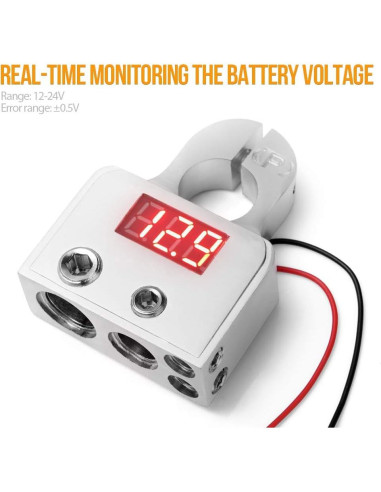 Conectores de terminal de batería MNJ Motor con voltímetro 12-24V