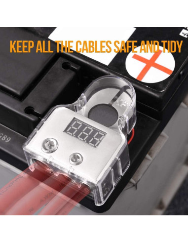 Conectores de terminal de batería MNJ Motor con voltímetro 12-24V