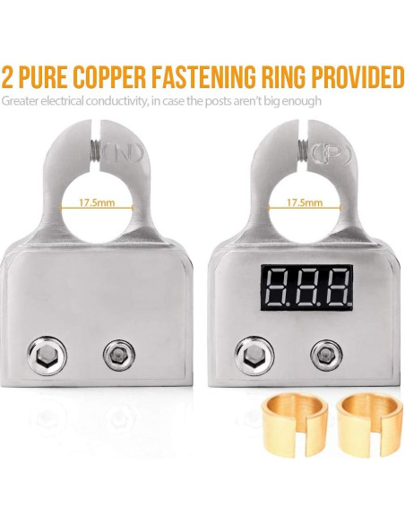 Conectores de terminal de batería MNJ Motor con voltímetro 12-24V