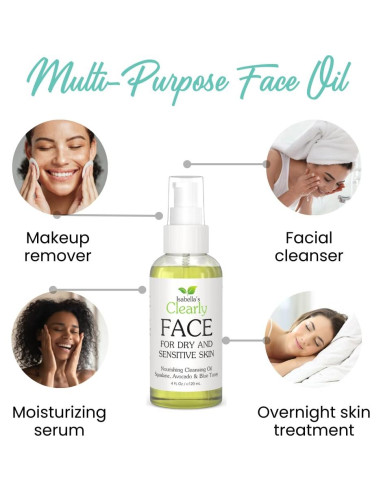 Limpiador Facial Aceite Natural Clearly FACE 130g Piel Seca