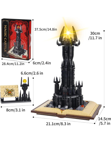 Castillo de Bloques Bibilock 900+ PCS Torre Oscura