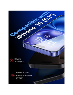 Protector de Pantalla Vidrio Templado MAGIC JOHN para iPhone 16 6.1" - Paquete de 2 2