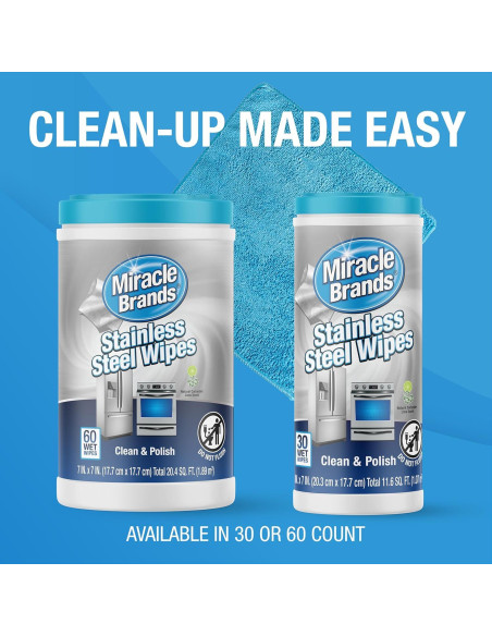 Toallitas de Limpieza para Acero Inoxidable - 30 Unidades