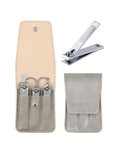 Juego de Cortauñas Atimier 6 Pcs Estuche Gris para Regalo