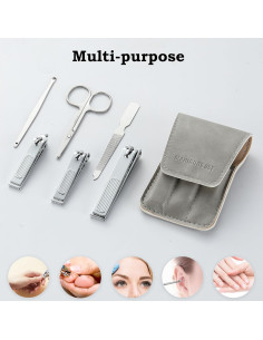 Juego de Cortauñas Atimier 6 Pcs Estuche Gris para Regalo 2