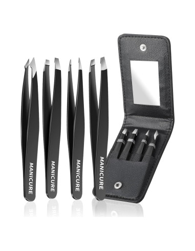 Conjunto de Pinzas de Precisión Plys para Cejas 4 Pcs