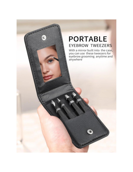 Conjunto de Pinzas de Precisión Plys para Cejas 4 Pcs