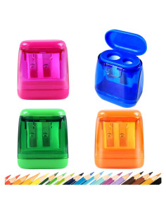 Sacapuntas Manual Aipker Doble Orificio Colorido 4PCS