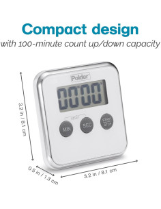 Temporizador Digital de Cocina Polder TMR-606-90 Blanco 2