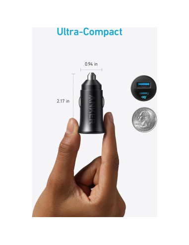 Cargador de coche USB-C Anker B2741, 30W, 2 Puertos