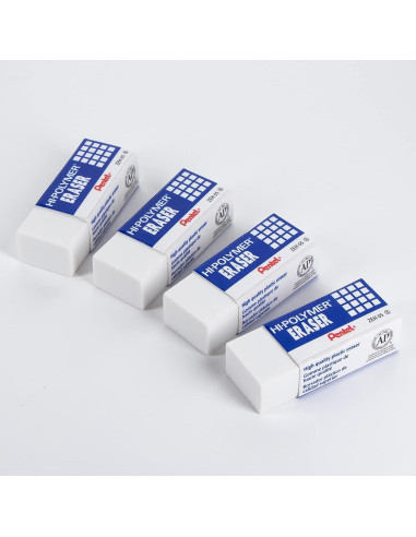 Borrador de Bloque Pentel Hi-Polymer Blanco - Paquete de 4