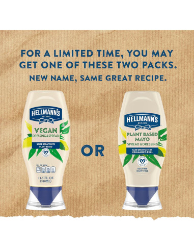 Aderezo Vegano Hellmann's 11.5 oz Libre de Huevos y Gluten