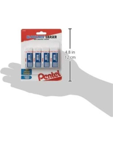 Borrador de Bloque Pentel Hi-Polymer Blanco - Paquete de 4