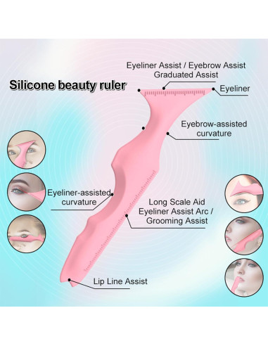 Juego de Plantillas de Delineador de Silicona 2 Pcs Azul